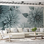 Wall murals Floral elegance in monochrome tones