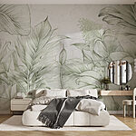 Wall murals Serene botanical illustration in muted tones