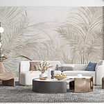 Wall murals White background with leaves