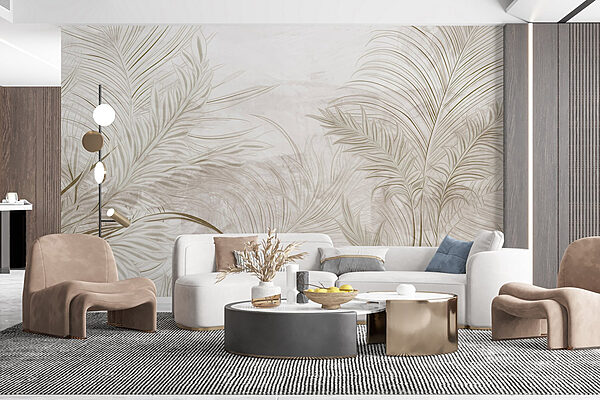 White background with leaves Wall murals White background with leaves