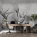 Wall murals Black and white image of flowers