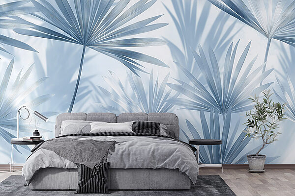 Soft leaves against a gentle backdrop Wall murals Soft leaves against a gentle backdrop