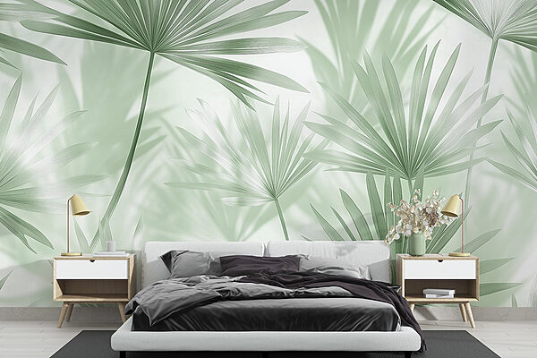 Wall mural Wall mural Soft earth tones and delicate foliage (SKU: w03152v2)
