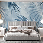 Wall murals Gentle leaves against a soft backdrop