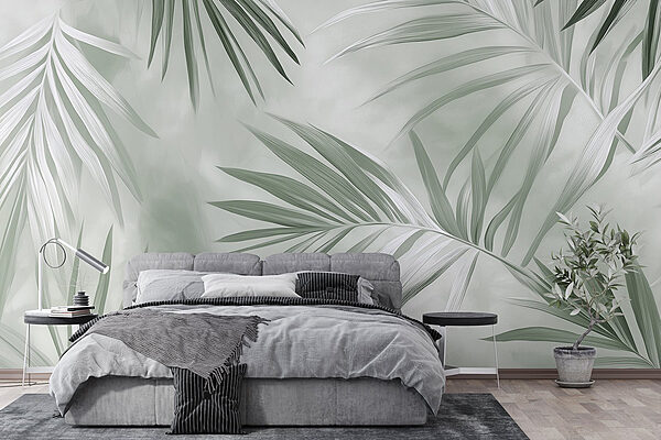 Wall murals Nature’s tranquil green foliage pattern