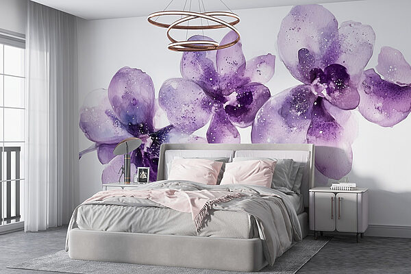 Group of purple flowers Wall murals Group of purple flowers