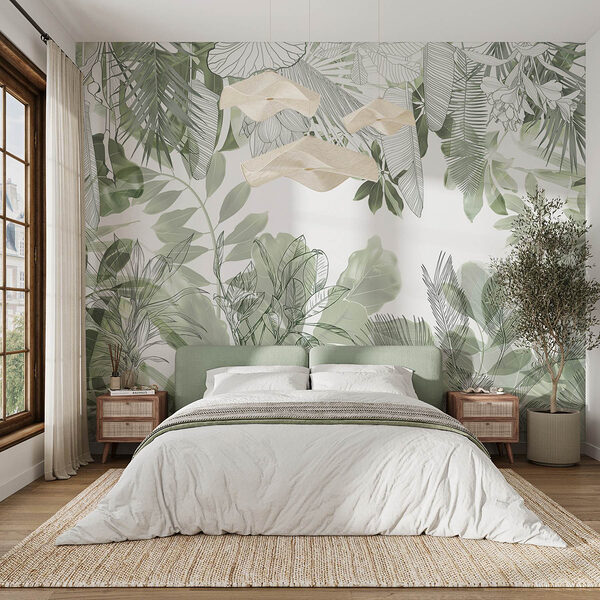 Nature’s delicate green embrace Wall murals Nature’s delicate green embrace