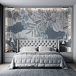 Wall murals Floral pattern with leaves and flowers