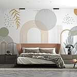 Wall murals Graphic design of plants and leaves