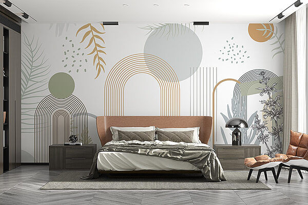 Graphic design of plants and leaves Wall murals Graphic design of plants and leaves