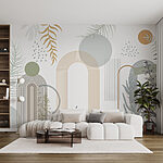 Wall mural Graphic design of plants and leaves