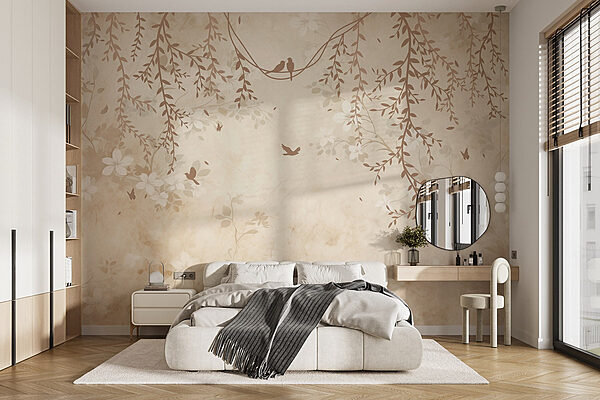 Birds on a branch Wall murals Birds on a branch