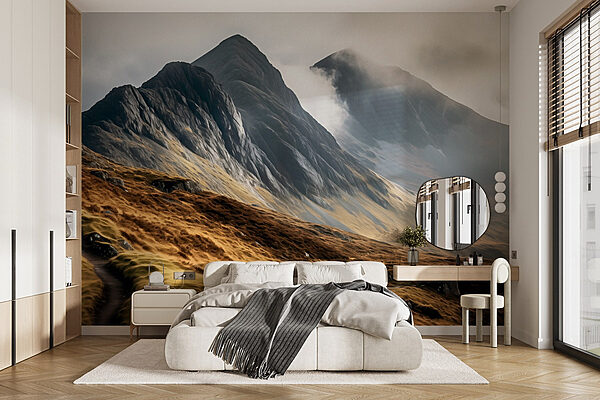 Mountain range with clouds Wall murals Mountain range with clouds