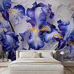 Wall murals Group of purple and white flowers