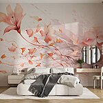 Wall murals Painting of flowers and leaves