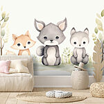 Wall murals Group of animals sitting on grass