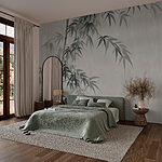Wall murals Bamboo with leaves on it