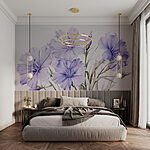 Wall murals Painting of purple flowers