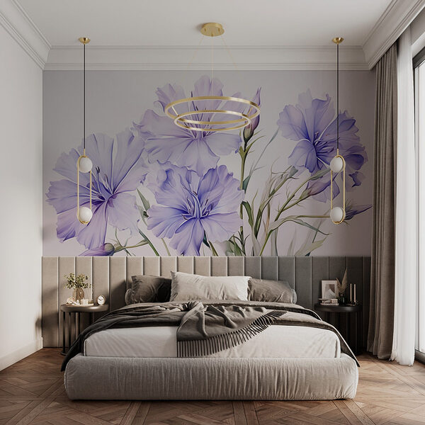 Painting of purple flowers Wall murals Painting of purple flowers