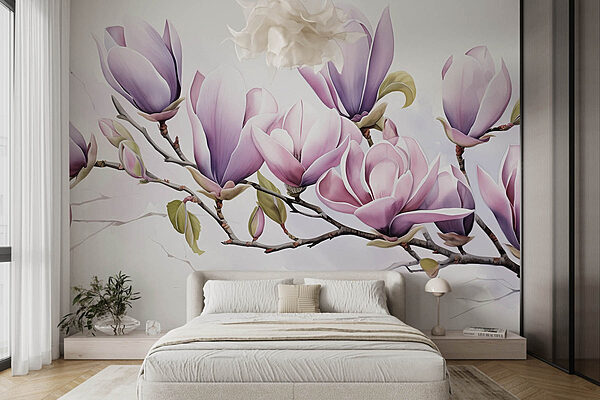 Wall murals Branch with purple flowers (SKU: w08860) Wall murals Wall murals Branch with purple flowers (SKU: w08860)