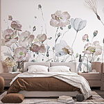 Wall murals Painting of flowers and leaves