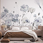 Wall murals Painting of flowers on a white background