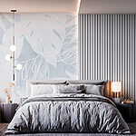 Wall murals White leaf pattern on a white surface