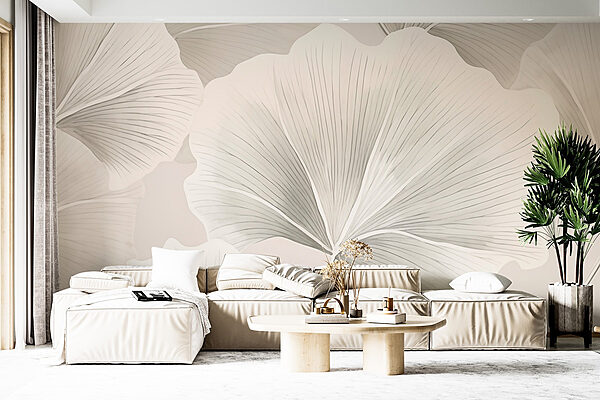 Soft leaves in delicate harmony Wall murals Soft leaves in delicate harmony