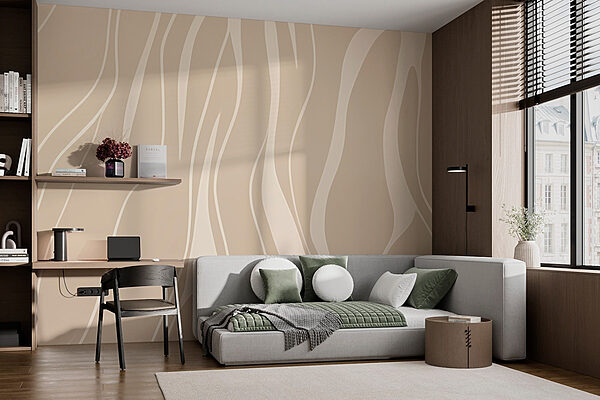 White lines on a tan surface Wall murals White lines on a tan surface