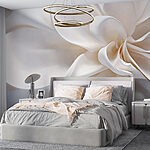 Wall murals White fabric flower