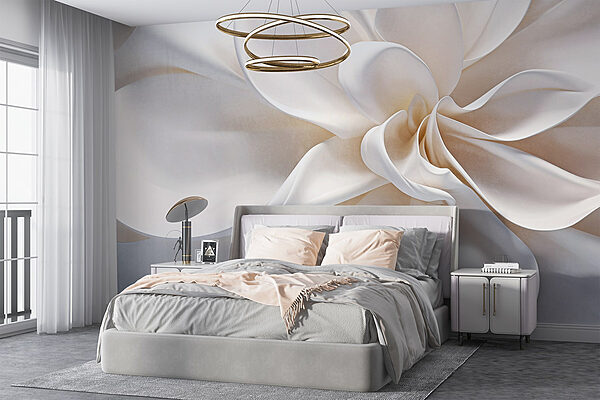 Wall murals White fabric flower (SKU: w08868) Wall murals Wall murals White fabric flower (SKU: w08868)