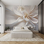 Wall mural White fabric flower