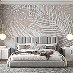 Wall murals Serene palm leaves in soft tones