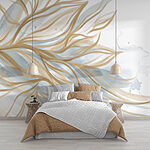 Wall murals Flowing lines and soft colors blend.