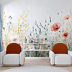 Wall mural Painting of flowers in a field