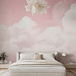 Wall murals Pink sky with clouds