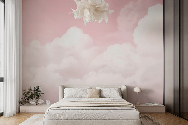 Wall murals Wall murals Pink sky with clouds (SKU: w03301)