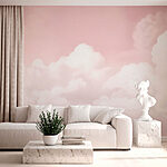 Wall mural Pink sky with clouds