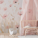 Wall murals Painting of pink flowers