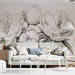Wall murals Drawing of flowers on a white background