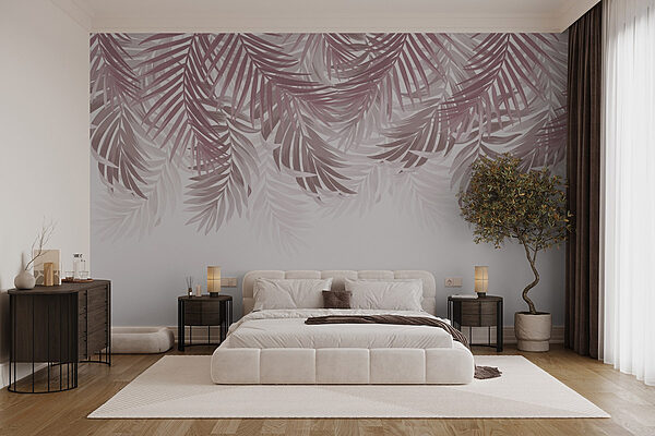 Delicate foliage in soft hues Wall murals Delicate foliage in soft hues