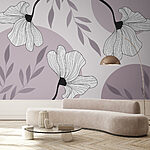 Wall murals Elegant floral design with soft hues