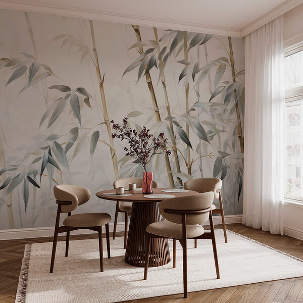 Gentle bamboo in soft hues Wall murals Gentle bamboo in soft hues