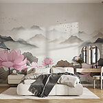 Wall murals Painting of flowers and water