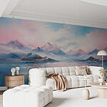 Wall murals Painting of mountains and water