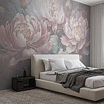 Wall murals Painting of flowers on a gray background