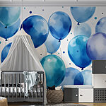 Wall murals Group of blue and white balloons