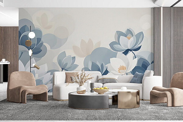 Wall murals Delicate blooms in soft hues (SKU: w03334) Wall murals Wall murals Delicate blooms in soft hues (SKU: w03334)