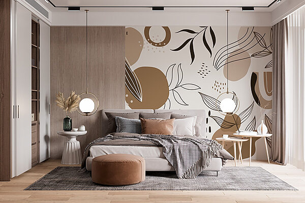 Wall murals Pattern of leaves and flowers