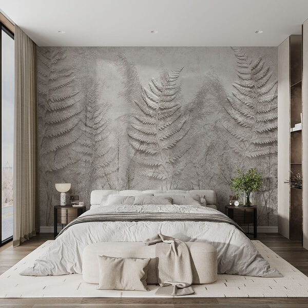 Wall murals Fern fronds in a row